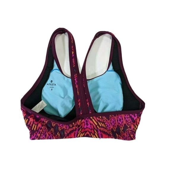 Athleta  Cayo Coco Ready to Run Bikini Top Aztec Swim Bra Watermellon - Picture 7 of 11